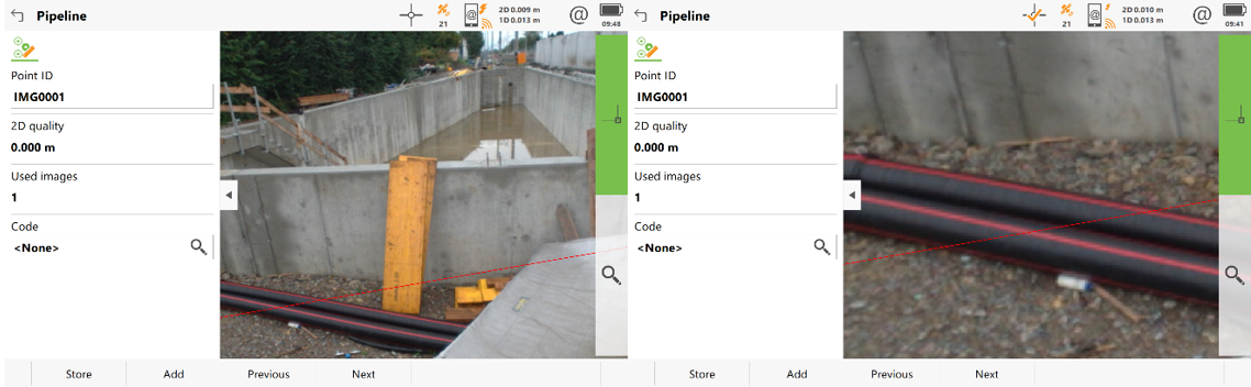 Leica GS18 I - Epipolar line